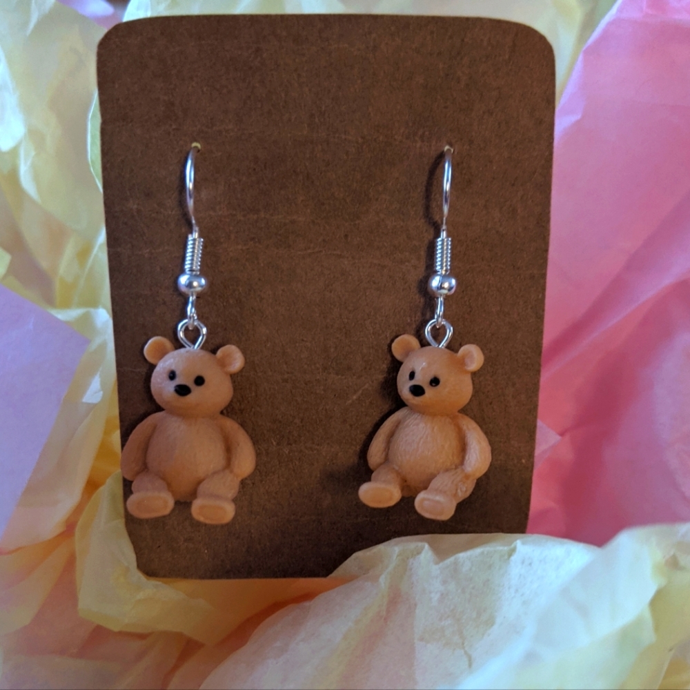 Teddy bear earrings